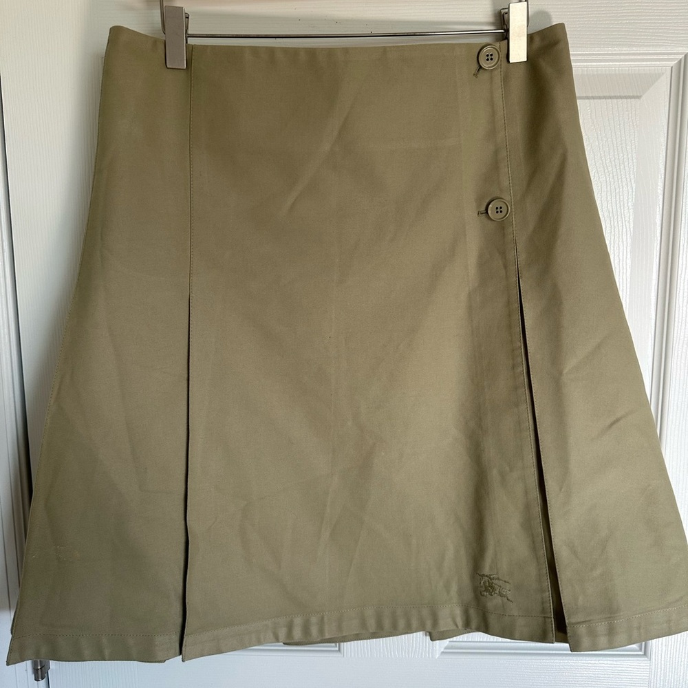 Burberry Uniform Khaki A-Line Skirt size 6 color Hunter
